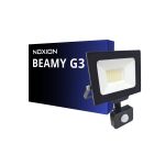 Noxion LED Strålkastare Beamy G3.1 Svart 30W 3300lm 110D - 840 Kallvit | IP44 - Rörelse- och Ljussensor - Symmetrisk 