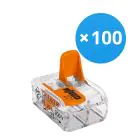 Flerpack 100x Wago 221-412 Skruvanslutning Anslutningsstycke| 2 Tråd Anslutning